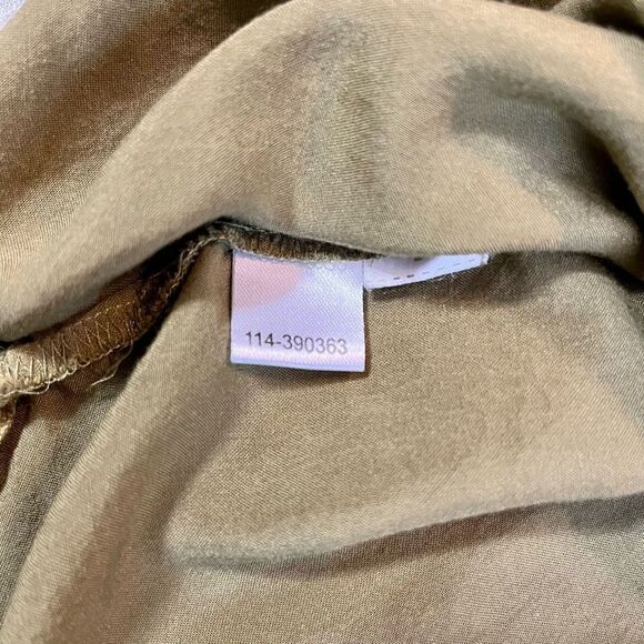 Ann Taylor LOFT Army Green Babydoll Pleated Blouse Medium - Picture 10 of 11